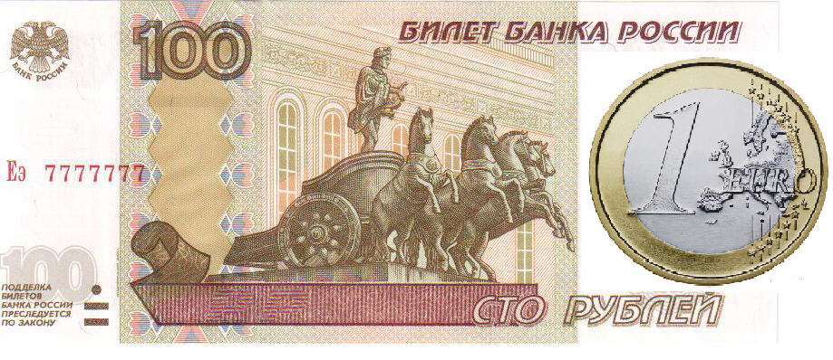 1 евро в рублях рф
